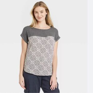 Knox Rose Size M Women's Cream and Grey Blouse/Top